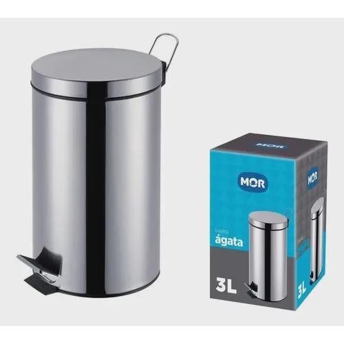 LIXEIRA INOX 3L LINHA AGATA - MOR