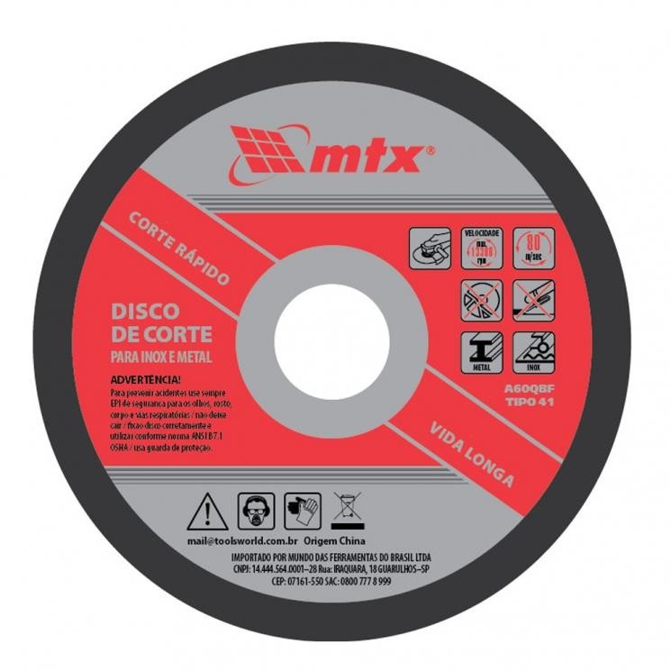 DISCO INOX 180X 1,6MM - MTX