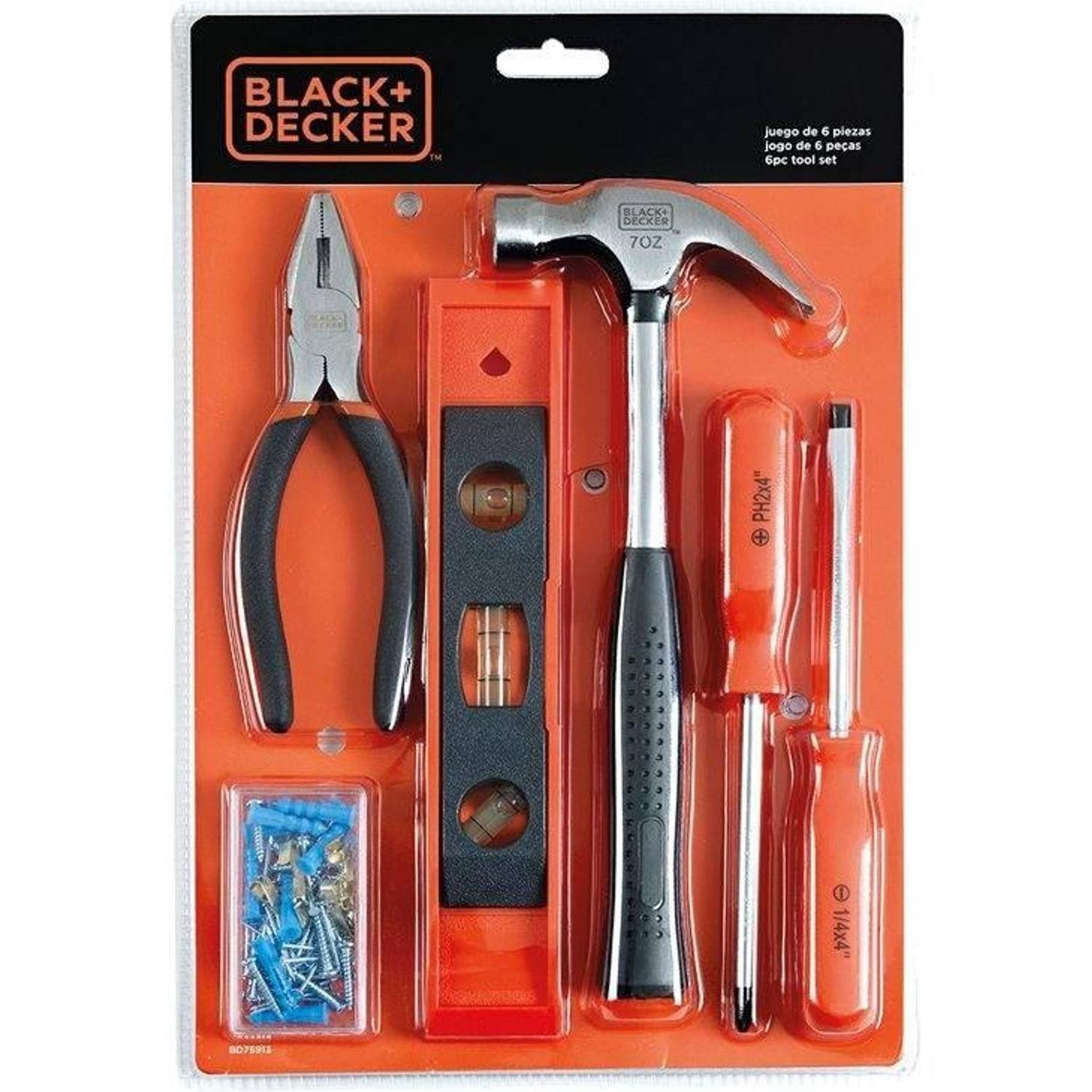 KIT FERRAMENTAS 6 PEÇAS - B&D (BD75913)