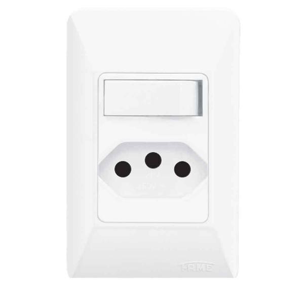 CONJUNTO SISTEMA - X 1 INTERRUPTOR SIMPLES + TOMADA - EXTERNA