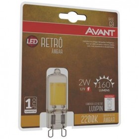 LAMPADA LED RETRO LUXPIN G9 AMBAR 2200K 2W 127V - AVANT
