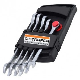 JOGO CHAVE COMBINADA COM CATRACA 8-14 - STARFER
