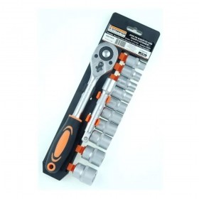JOGO CHAVE SOQUETE COM  CATRACA 1/2" - STARFER - 12 PEÇAS