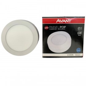 PAINEL POP SOBREPOR REDONTO - 6W 6500K BRANCA - AVANT